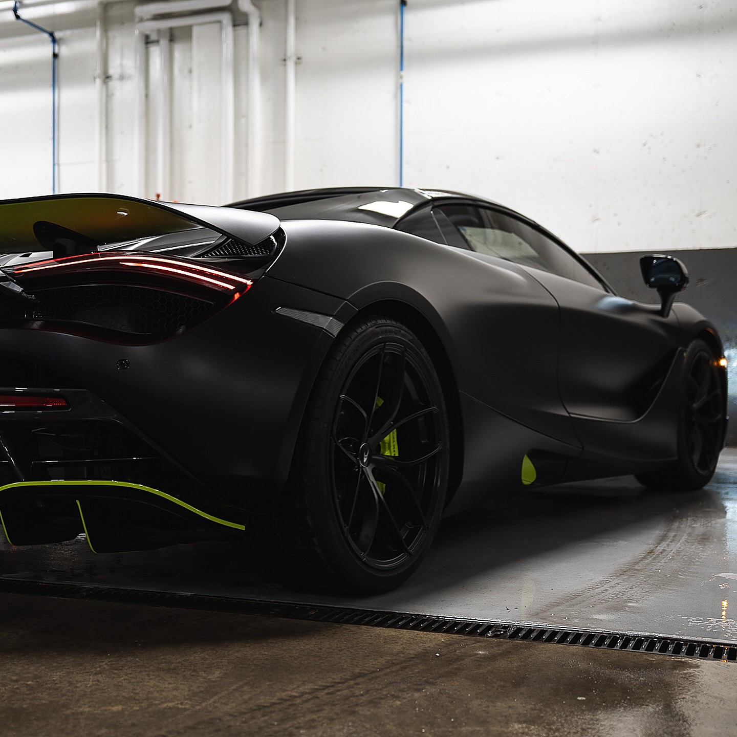 Black McLaren with green accents in the MDBS shop